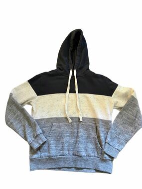 Youth Boys Hoodie Navy Cream and Gray